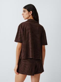 John Lewis Palm Jacquard Shirt, Brown - view 2, Brown