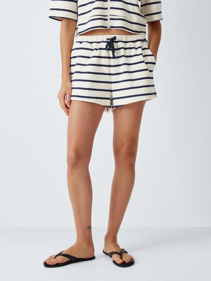 John Lewis Towelling Shorts, Stripe, Stripe