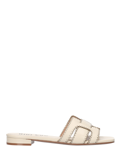 Bibi Lou Holly Leather Slider Sandals, Cream, Cream