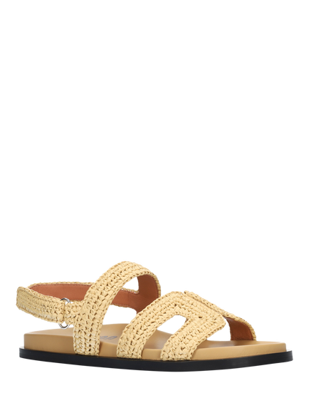 Bibi Lou Mindy Raffia Strappy Sandals, Raffia - view 2, Raffia