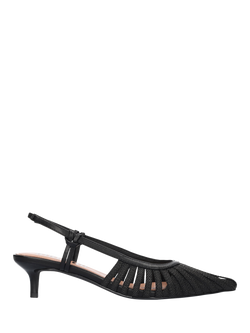 Bibi Lou Slingback Kitten Heel Court Shoes, Black, Black