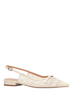 Bibi Lou Xaia Embroidered Slingback Court Shoes, White - view 2, White