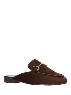 Bibi Lou Ashe Suede Backless Buckle Loafers, Chocolate - view 2, Chocolate