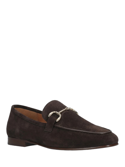 Bibi Lou Ashe Suede Backless Buckle Loafers, Chocolate - view 2, Chocolate