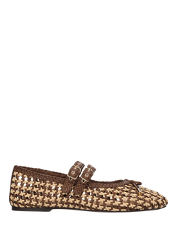 Bibi Lou Aspen Woven Leather Ballerina Pumps, Brown, Brown