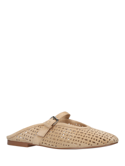 Bibi Lou Maia Cutwork Suede Mules, Beige - view 2, Beige