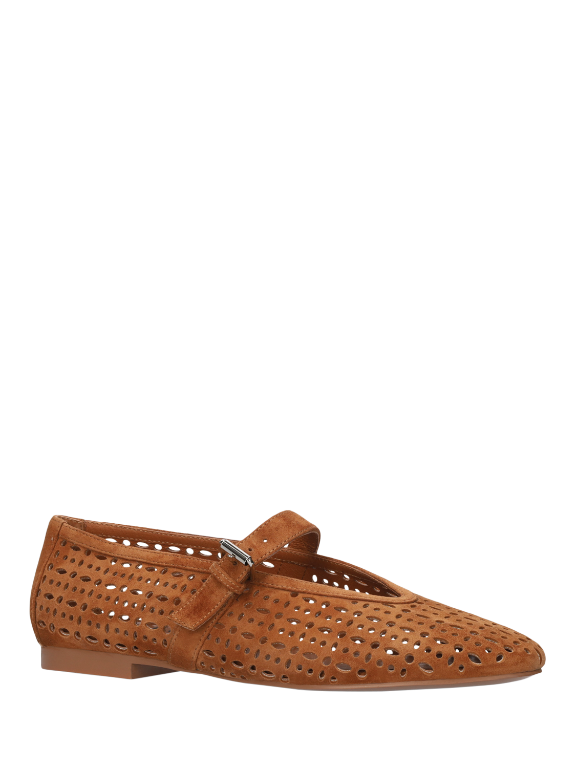Bibi Lou Maia Cutwork Suede Ballerina Pumps, Brown