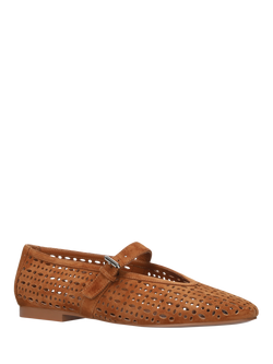 Bibi Lou Maia Cutwork Suede Ballerina Pumps, Brown - view 2, Brown