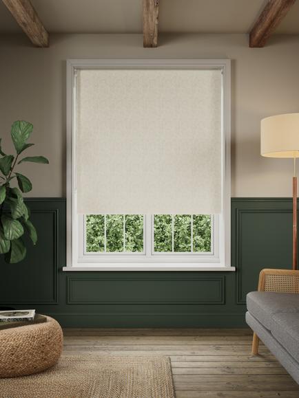 John Lewis Herringbone Blackout Roller Blind, Natural, Natural