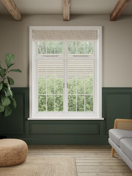 John Lewis Hidcote Daylight Roman Blind, Putty - view 2, Putty