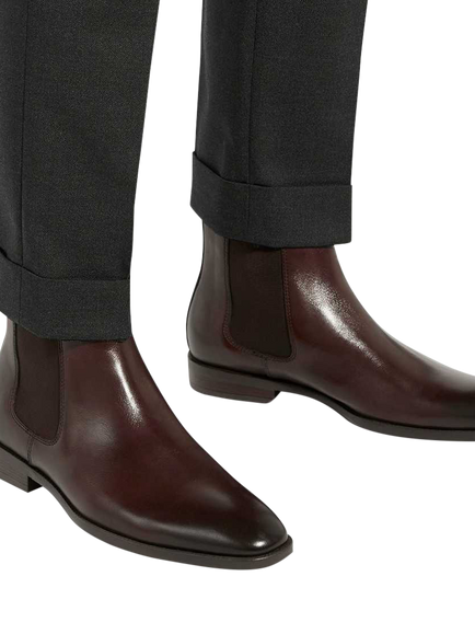 Dune London Matchin Leather Flexi Sole Chelsea Boots, Dark Brown - view 2, Dark Brown