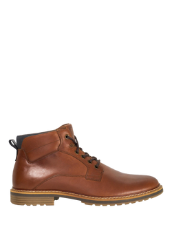 Dune London Simpson Lace Up Leather Ankle Boots, Tan