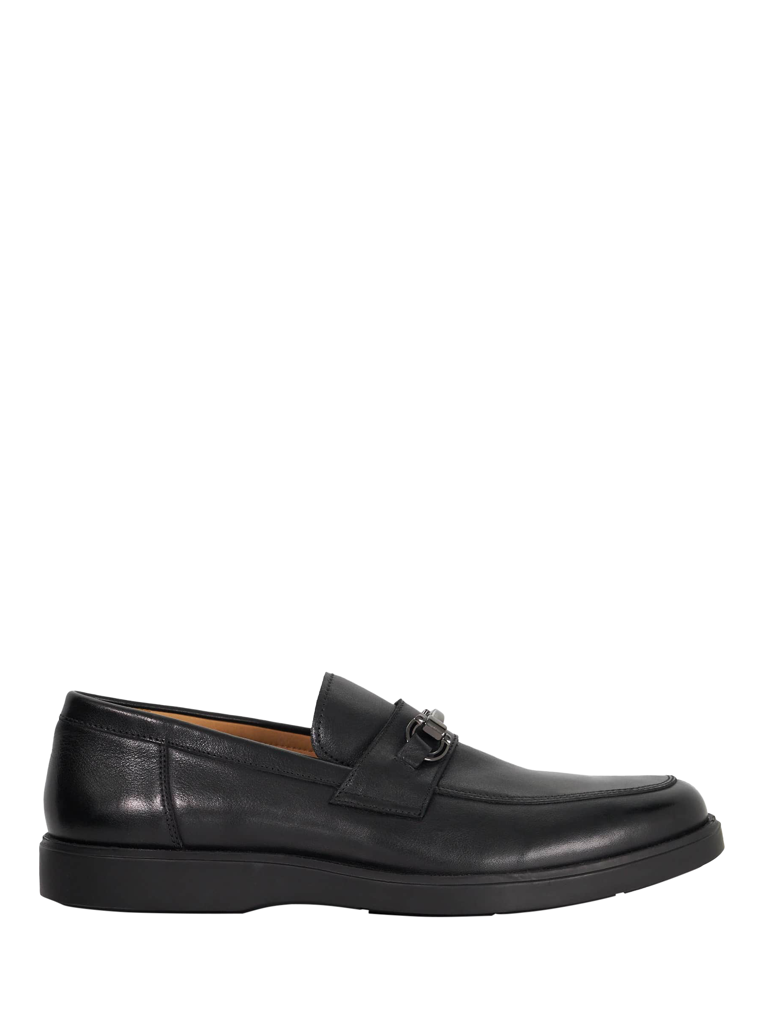 Product image 1 of 6, which shows Dune London Bosse Leather Loafers, Black, 7