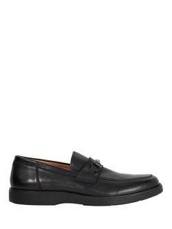 Dune London Bosse Leather Loafers, Black, Black