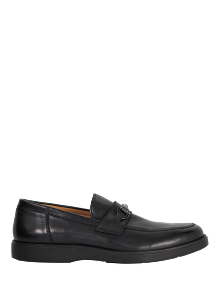Dune London Bosse Leather Loafers, Black, Black