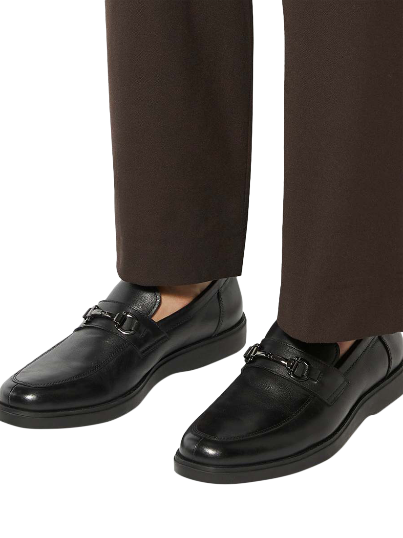 Product image 2 of 6, which shows Dune London Bosse Leather Loafers, Black, 7