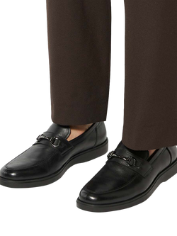 Dune London Bosse Leather Loafers, Black - view 2, Black