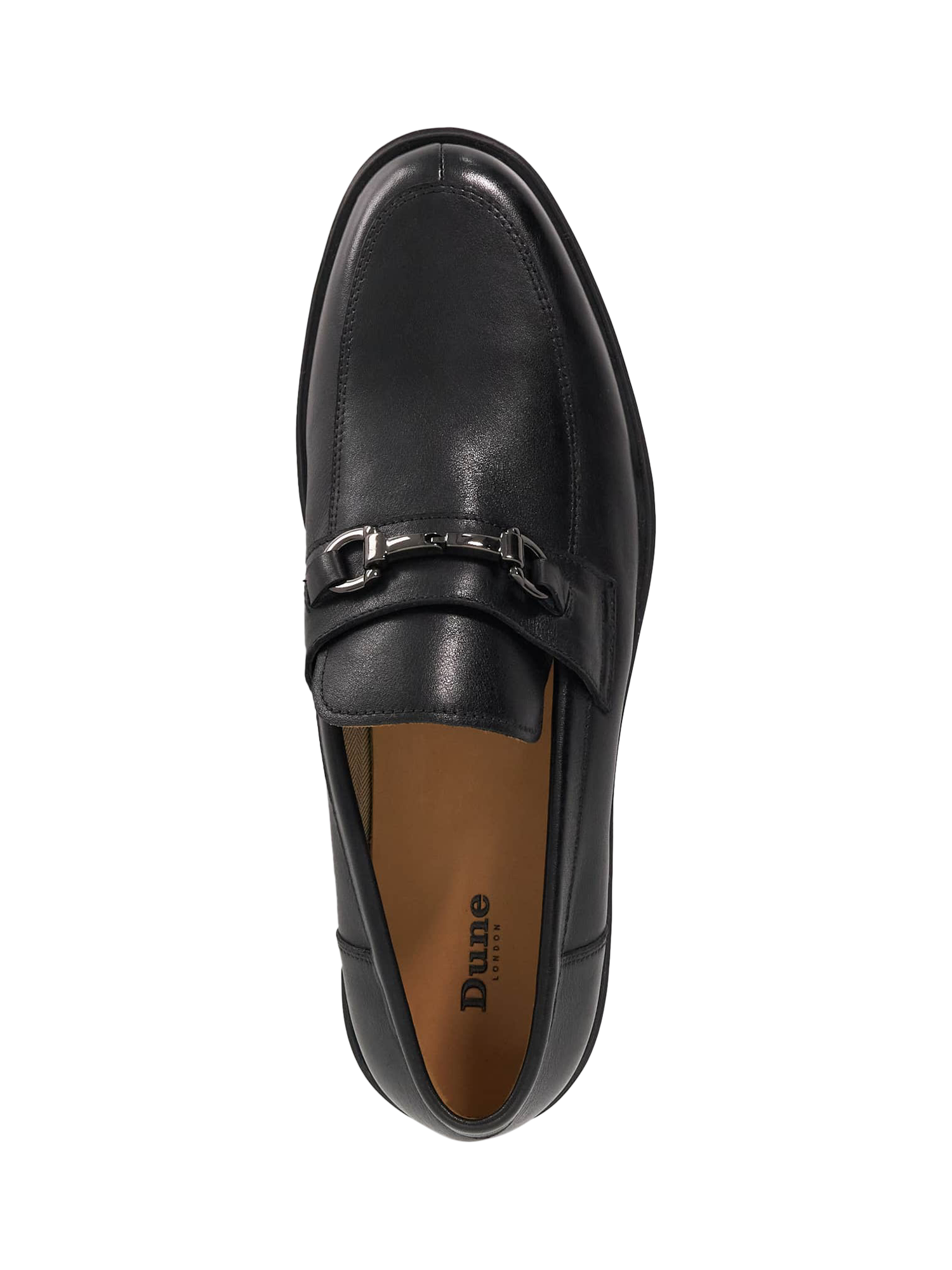 Product image 5 of 6, which shows Dune London Bosse Leather Loafers, Black, 7