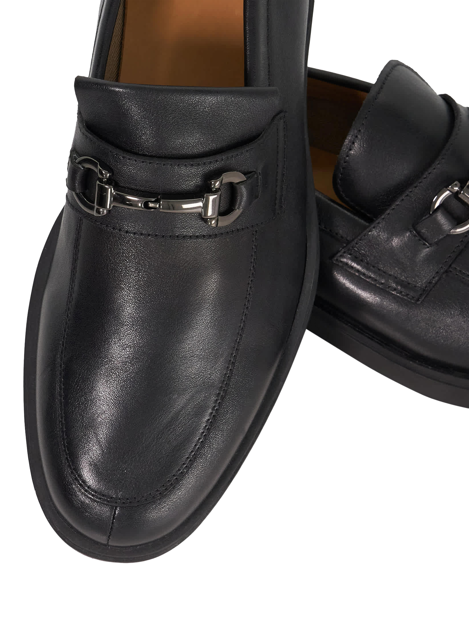 Product image 6 of 6, which shows Dune London Bosse Leather Loafers, Black, 7