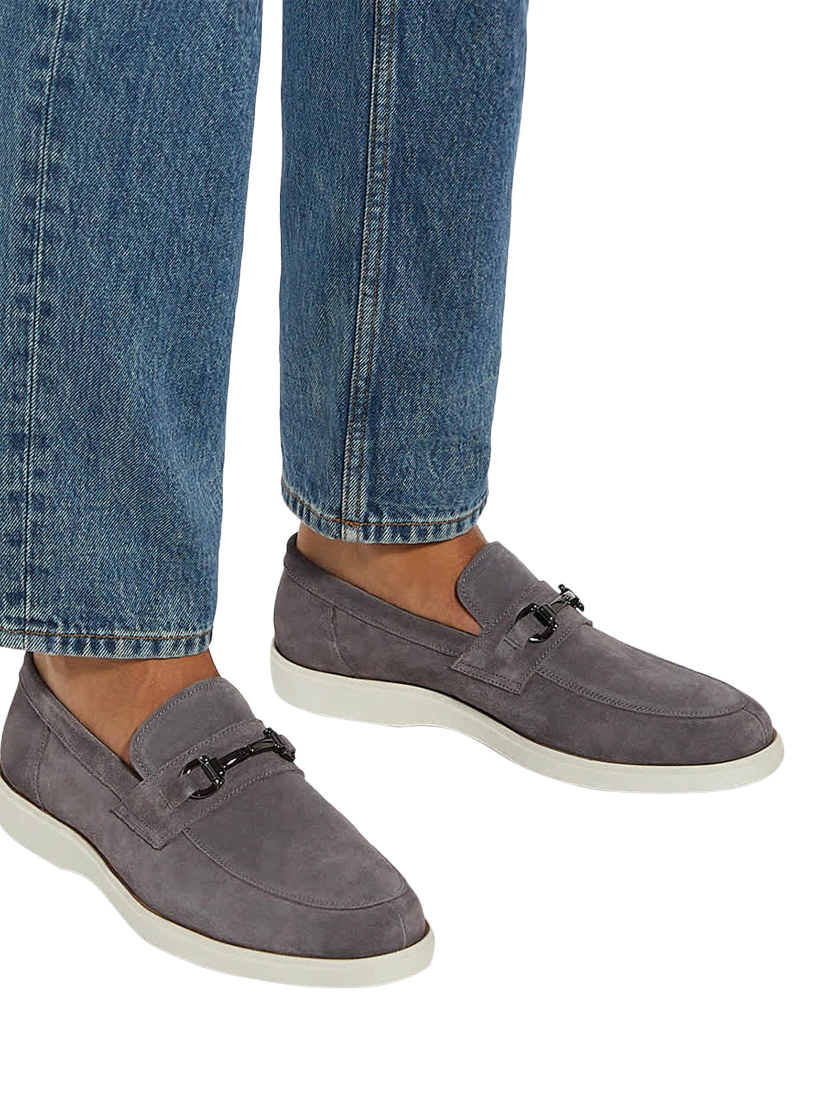 Product image 2 of 6, which shows Dune London Bosse Suede Loafers, Grey, EU41