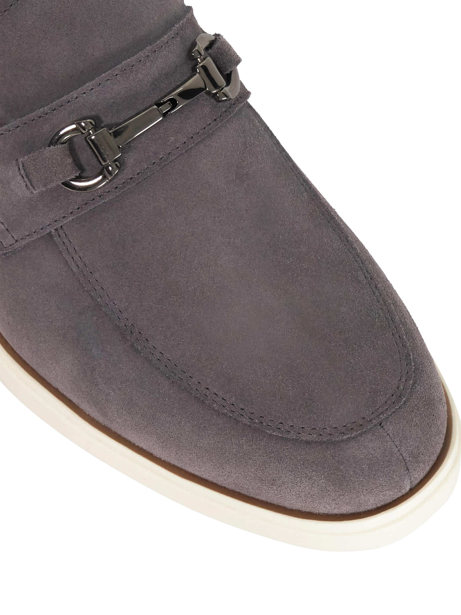 Product image 6 of 6, which shows Dune London Bosse Suede Loafers, Grey, EU41