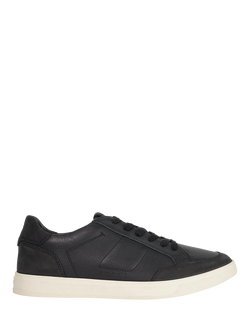 Dune London Tabor Lace Up Leather Trainers, Black