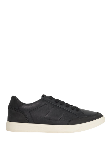 Dune London Tabor Lace Up Leather Trainers, Black