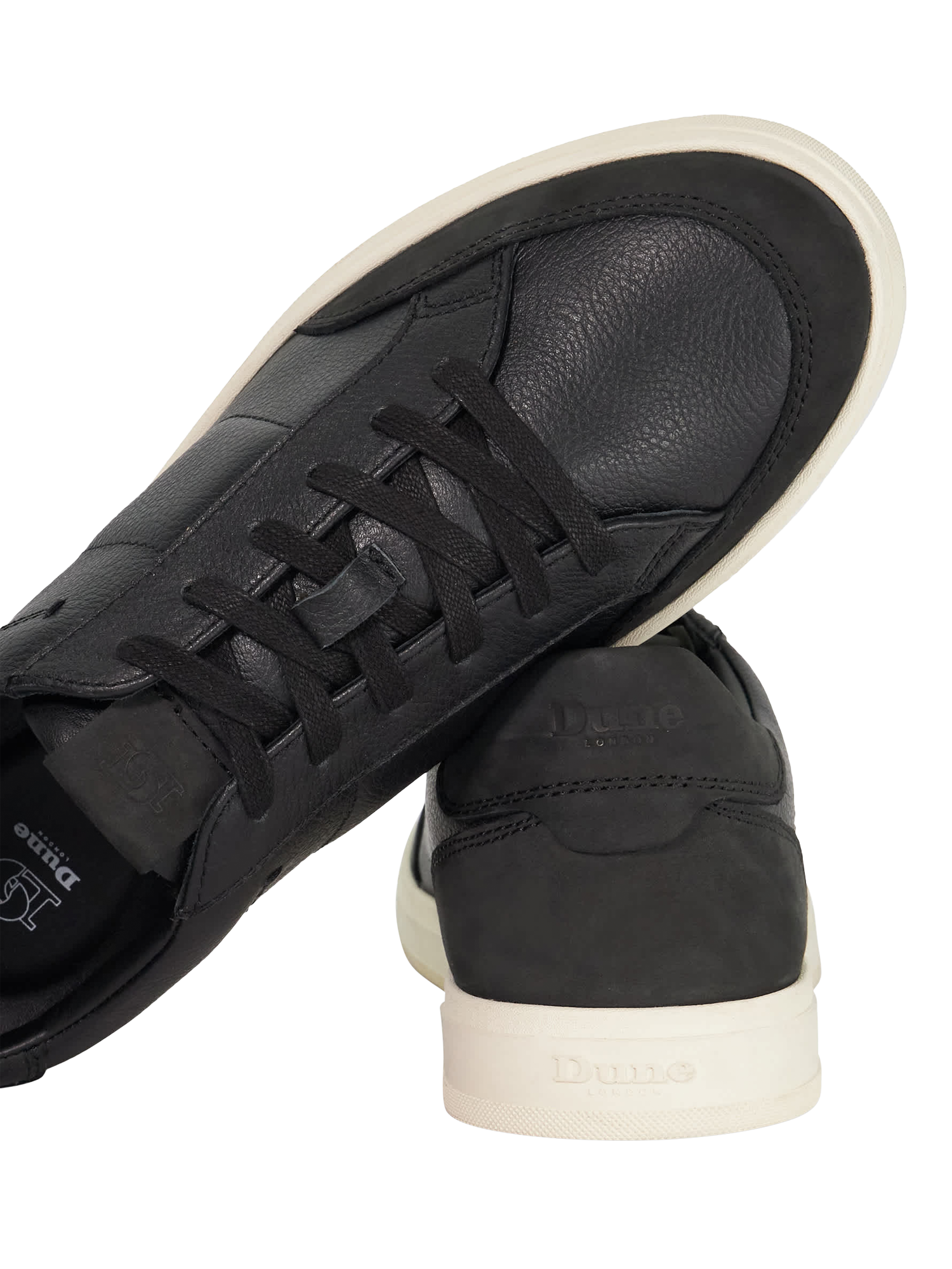 Product image 6 of 6, which shows Dune London Tabor Lace Up Leather Trainers, Black, 6|6.5