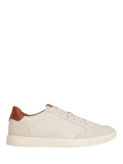 Dune London Tabor Lace Up Leather Trainers, White