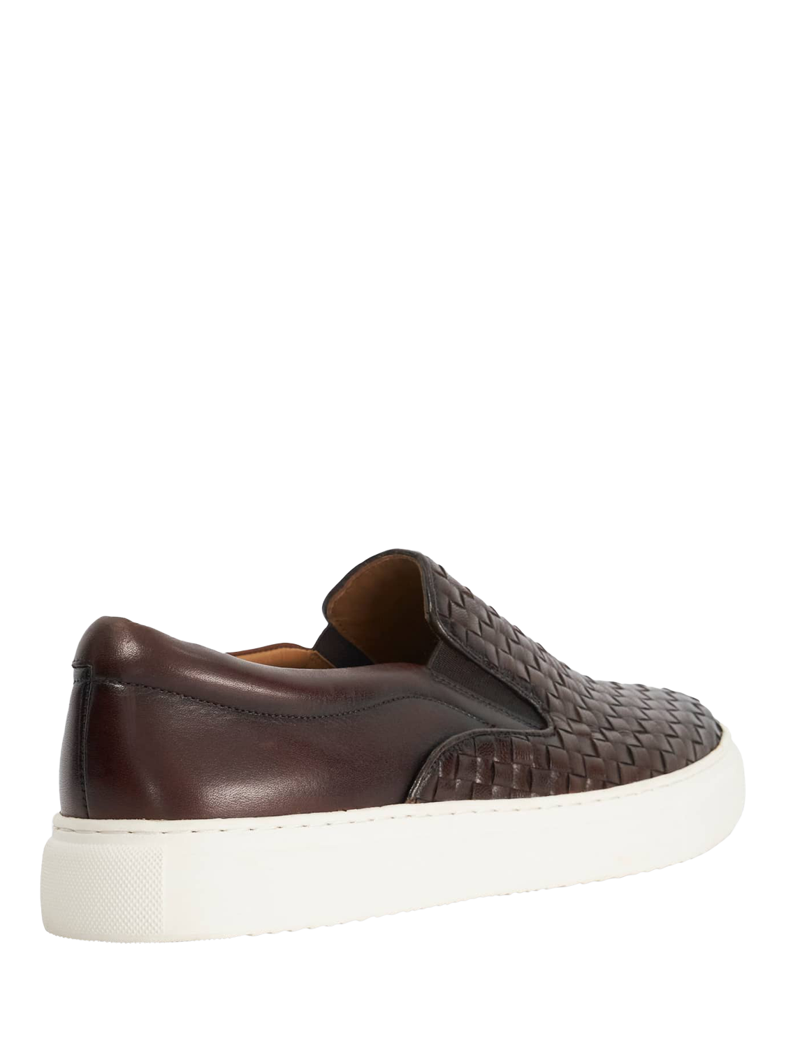 Product image 4 of 6, which shows Dune London Tayo Slip On Leather Trainers, Brown, 6|6.5