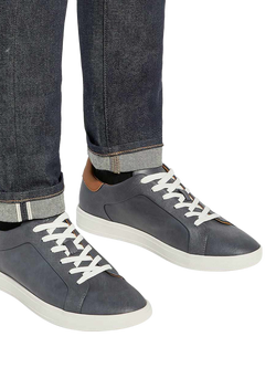 Dune London Traces Lace Up Trainers - view 2, Navy