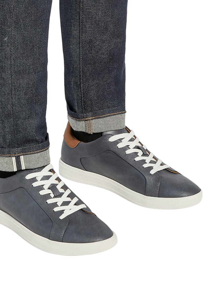 Dune London Traces Lace Up Trainers - view 2, Navy
