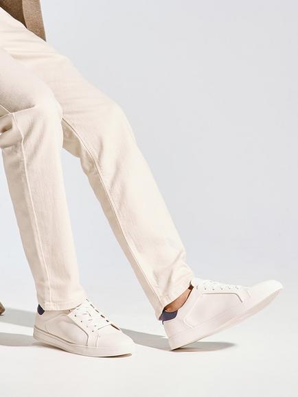 Dune London Traces Lace Up Trainers, White