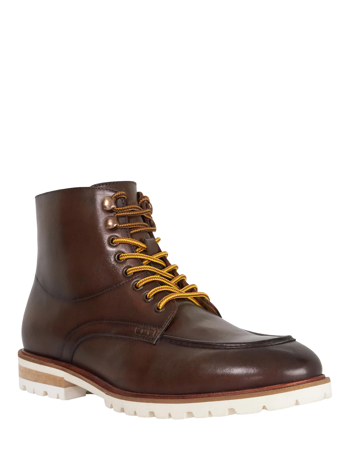 Product image 3 of 6, which shows Dune London Collson Lace Up Leather Ankle Boots, Brown, 7