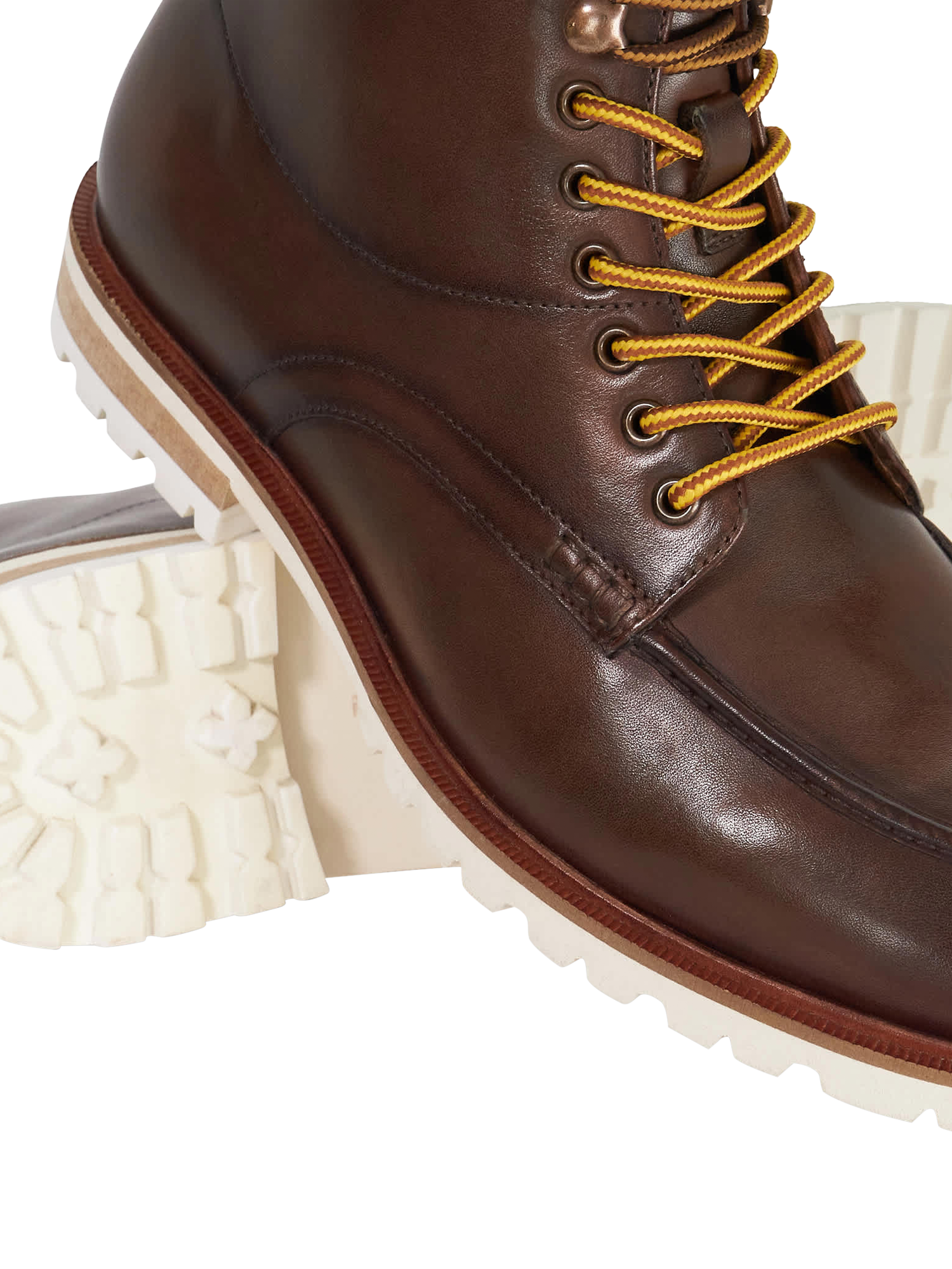 Product image 6 of 6, which shows Dune London Collson Lace Up Leather Ankle Boots, Brown, 7