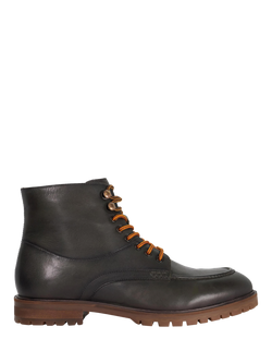 Dune London Collson Lace Up Leather Ankle Boots, Khaki