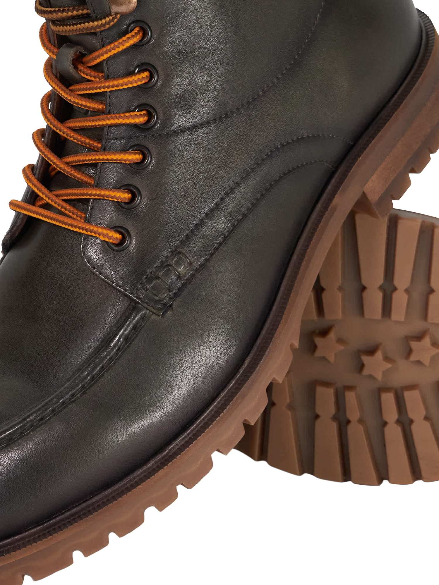 Product image 6 of 6, which shows Dune London Collson Lace Up Leather Ankle Boots, Khaki, 6|6.5