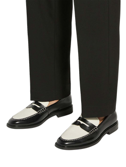 Dune London Sascha Leather Loafers - view 2, Black/White