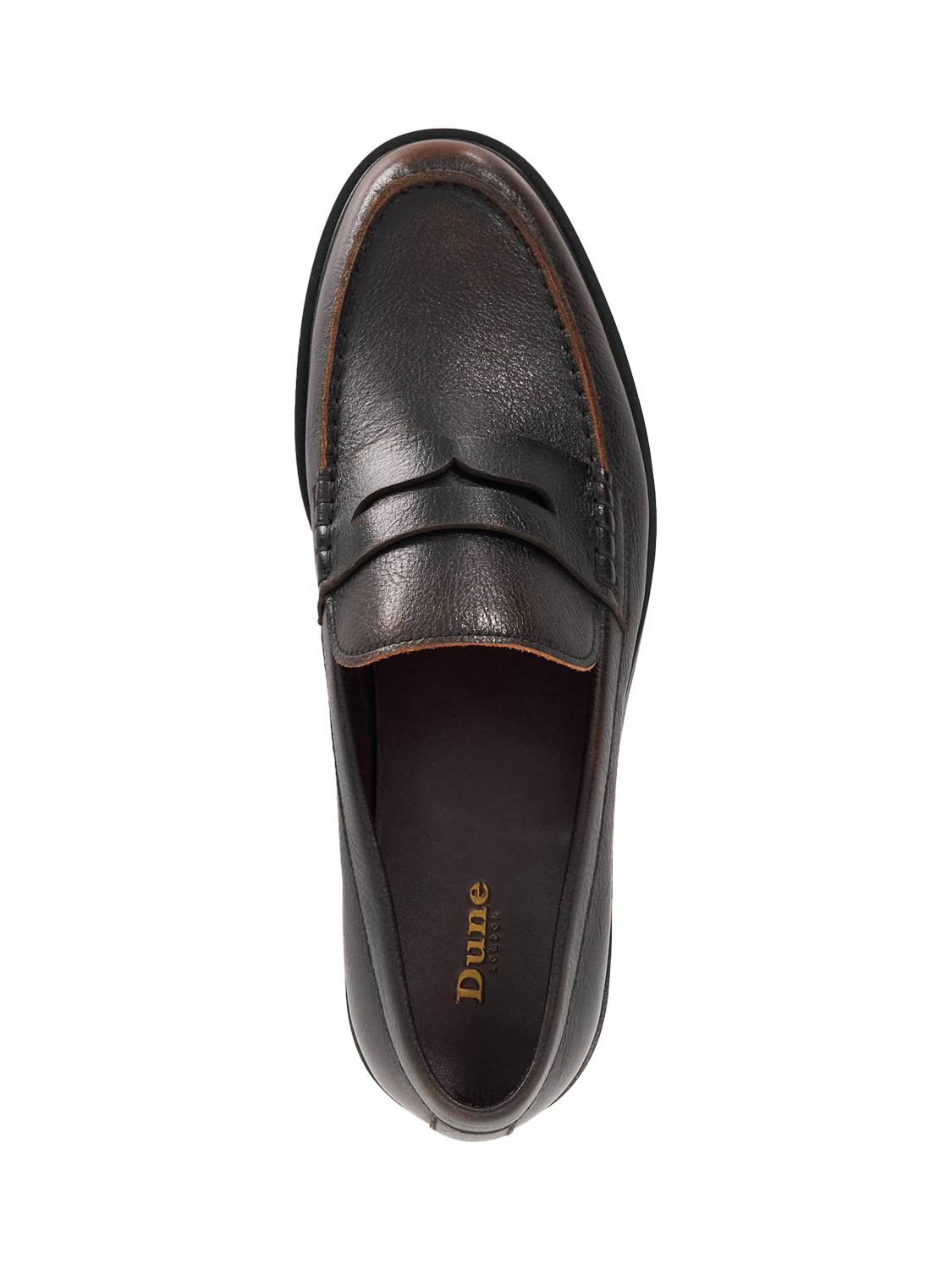 Product image 5 of 6, which shows Dune London Sascha Leather Loafers, Brown, 6|6.5