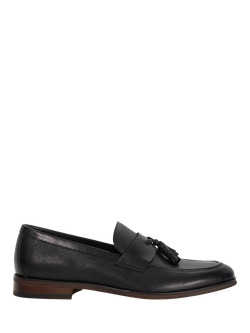 Dune London Showman Leather Tassel Loafers, Black