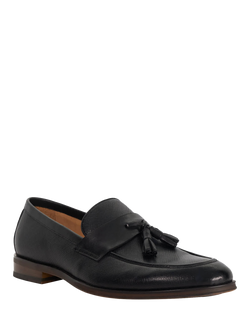 Dune London Showman Leather Tassel Loafers - view 2, Black