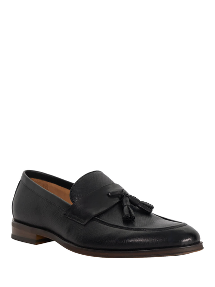 Dune London Showman Leather Tassel Loafers - view 2, Black