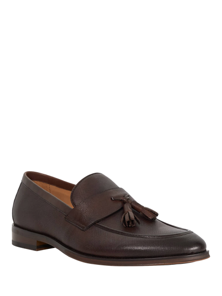 Dune London Showman Leather Tassel Loafers - view 2, Brown