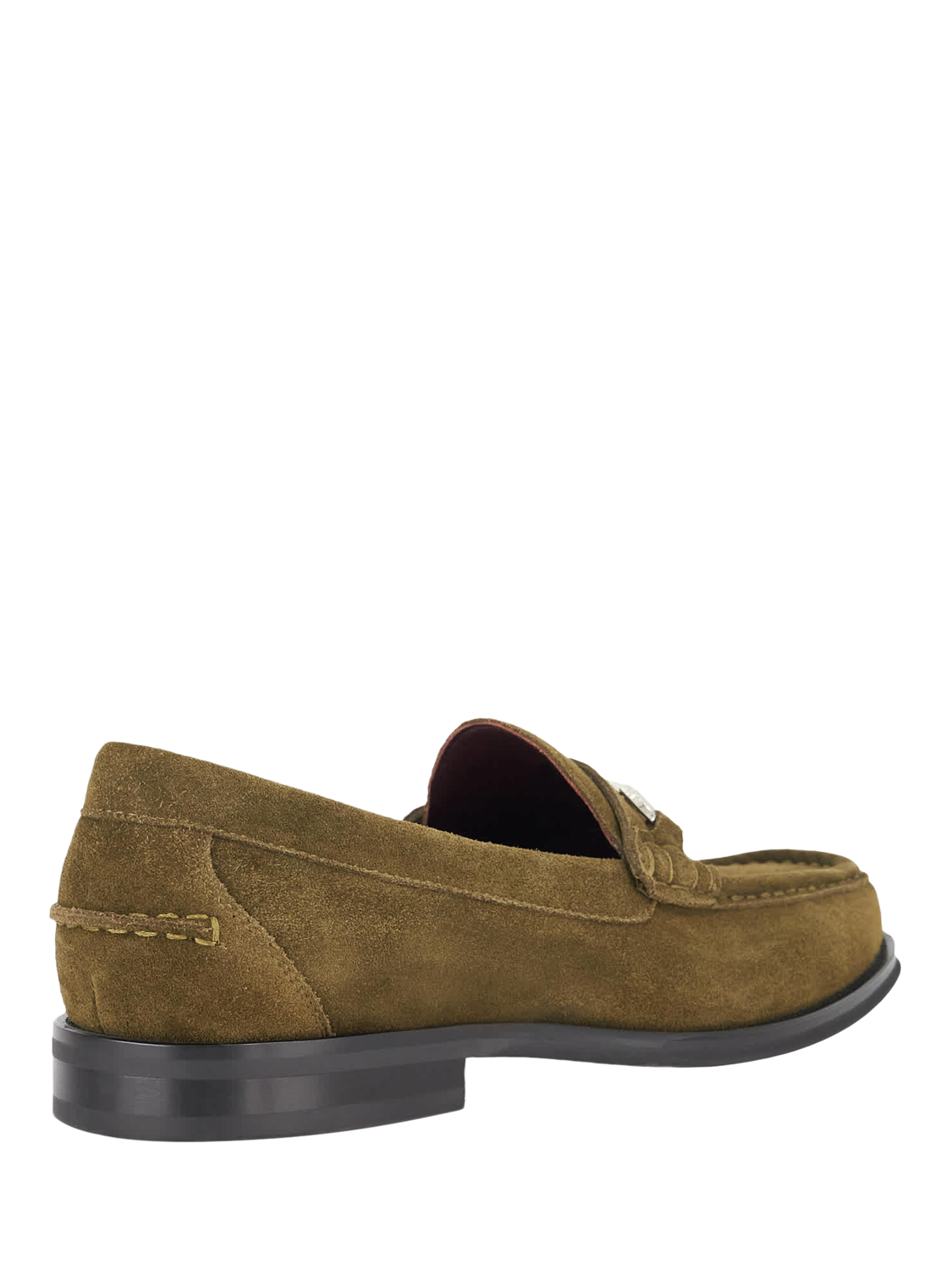 Product image 4 of 6, which shows Dune London Simmi Suede Loafers, Green, 7