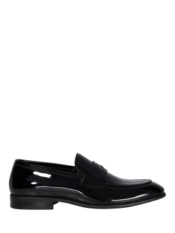 Dune London Spin Patent Leather Loafers, Black, Black