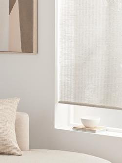 John Lewis Jute Cordless Blind, White - view 2, White