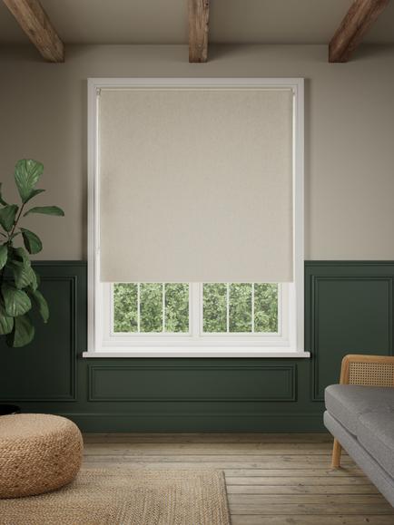 John Lewis Linen Look Blackout Roller Blind, Natural, Natural