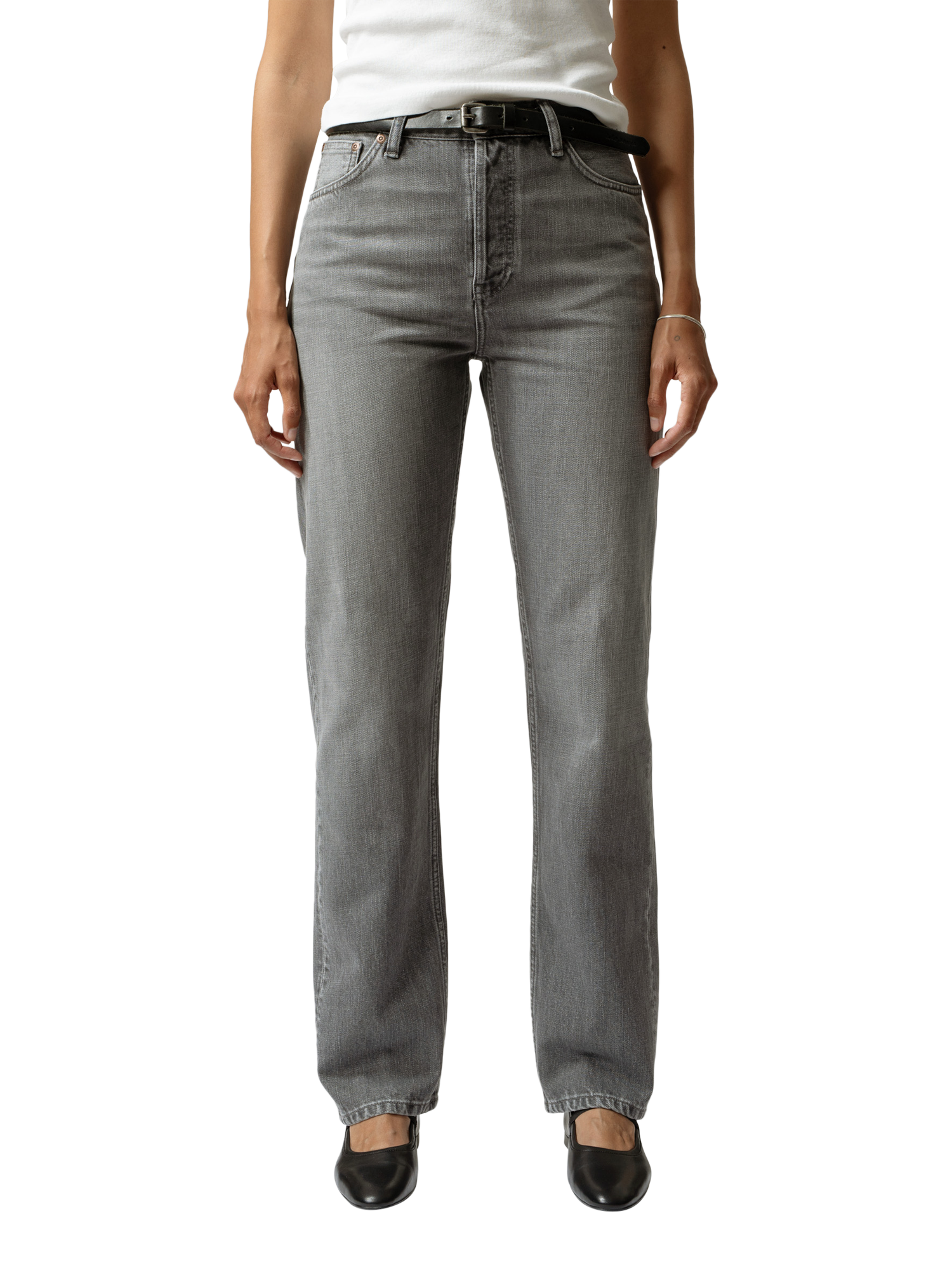 Product image 1 of 6, which shows Nudie Jeans Lofty Lo Jeans, Grey, 26