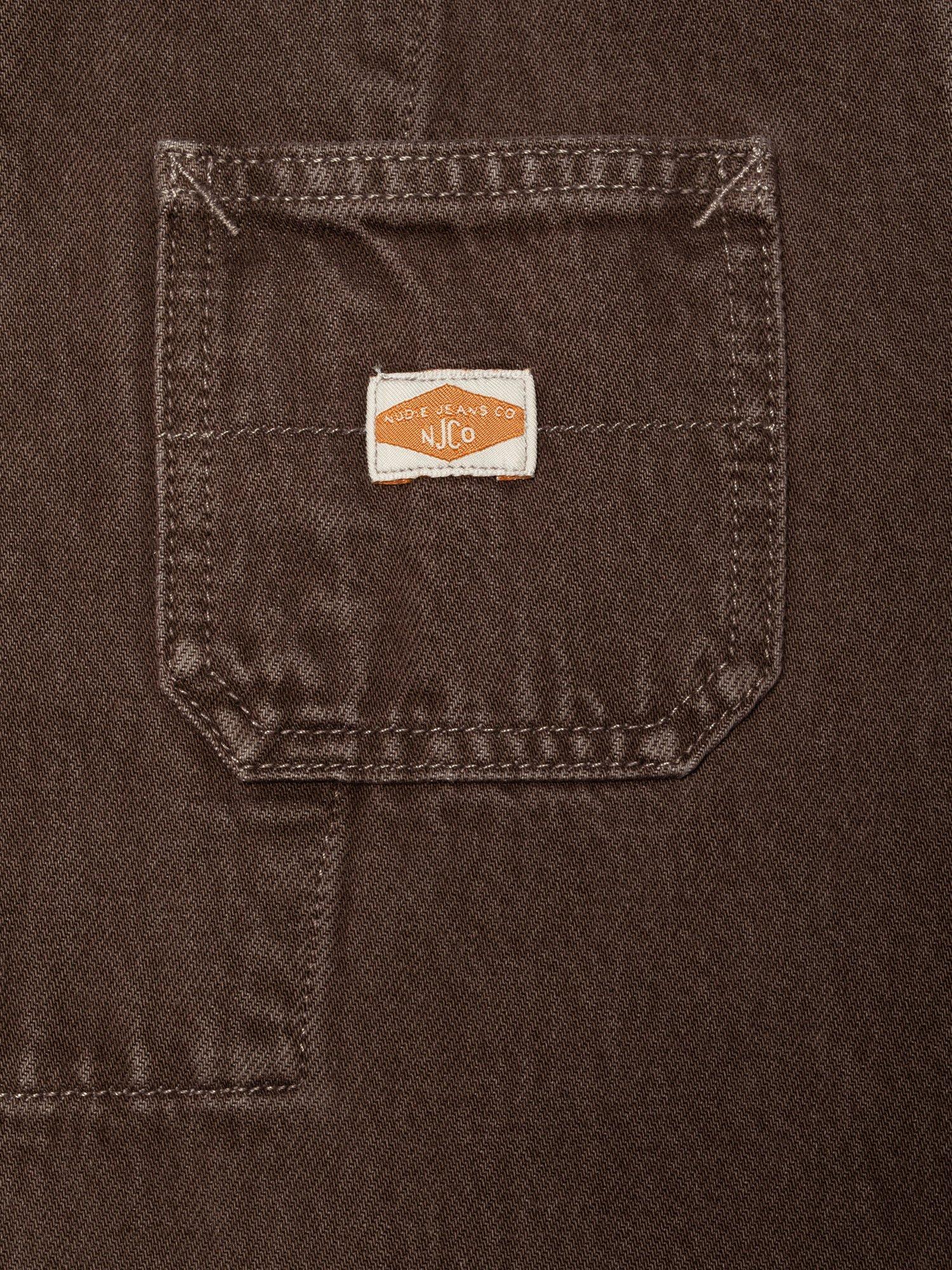 Product image 4 of 7, which shows Nudie Jeans Ada Workwear Denim Jacket, Brown, S