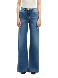 7 For All Mankind Lotta High Rise Wide Leg Jeans, Oceanstone, Oceanstone
